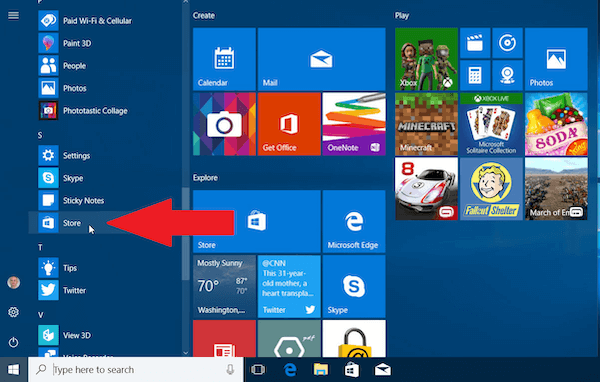 Masuk ke Windows Store melalui komputer Windows yang Anda miliki saat ini. Sangat disarankan memakai Windows 10.