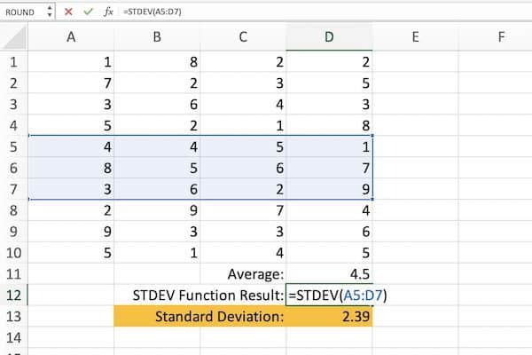Jenis Standar Deviasi di Excel