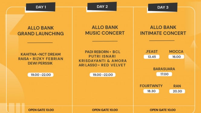 Line Up Allobank Festival 2022