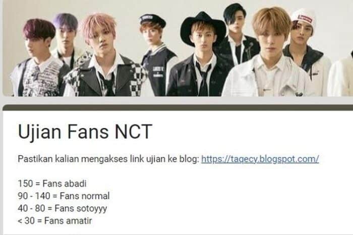 Link Ujian Fans NCT