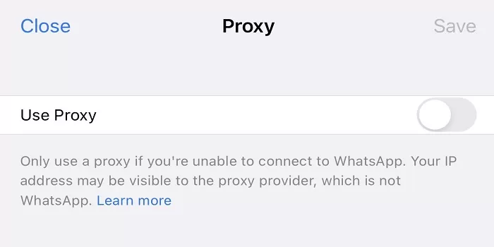 Alamat proxy Whatsapp sesuai dengan wilayah tempat tinggal Anda